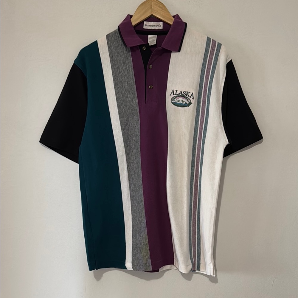 Vintage Munsingwear Alaska Polo Shirt / Medium / 90s / Fishing